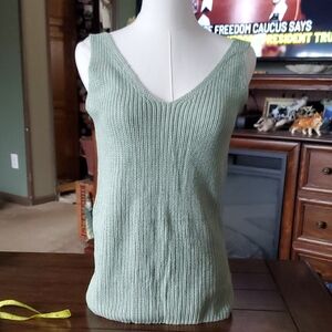Elegant Sage Knit Tank Top